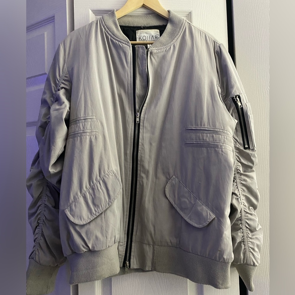 Men's Gray Bomber Jacket
